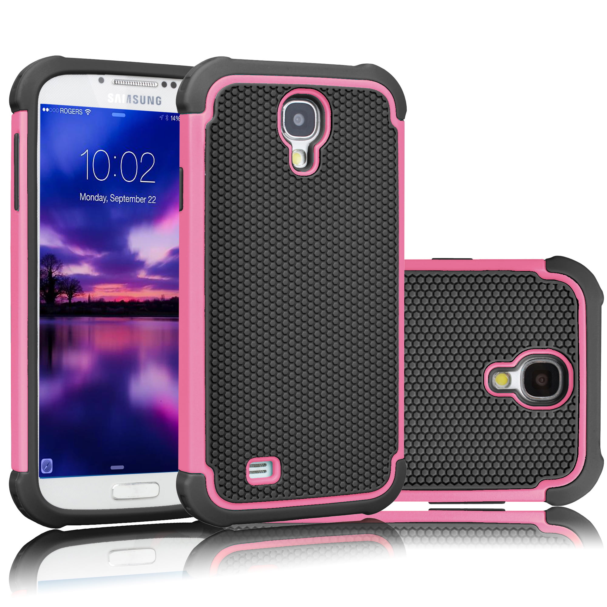 Galaxy S4 Case, Samsung S4 Cover, Tekcoo [Tmajor Series] Shock Absorbing Hybrid Rubber Plastic Impact Defender Rugged Slim Hard Case Cover Shell For Samsung Galaxy S4 S IV I9500 GS4 All Carriers