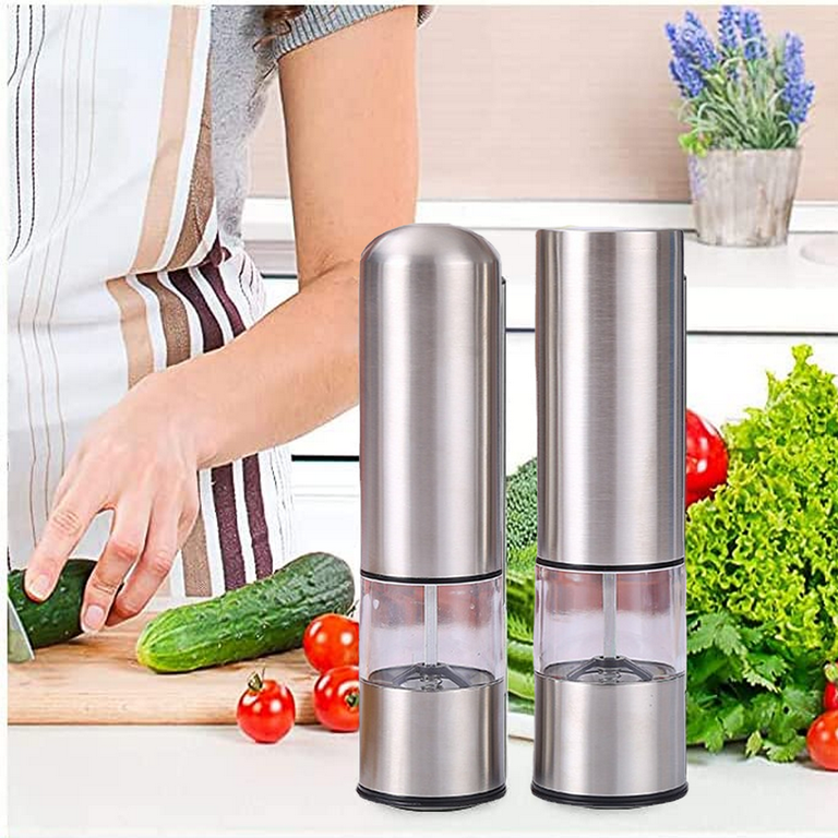 L'Chaim Meats 2pcs Stainless Steel Electric Automatic Pepper Mills Sal –  lchaimmeats