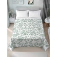 thumbnail image 2 of King Size Flat Sheet Only, Green Flower Soft Brushed Microfiber Bed Sheets, Farmhouse Vintage Boho Leaf Spring Hotel Quality Breathable Bedding Top Sheet, Easy Care, 105"x98", 2 of 9