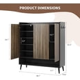thumbnail image 2 of 6 Tier Shoe Storage Cabinet with Fluted Doors, Adjustable Shelves Shoe Rack Organizer for Entryway Hallway Living Room, Space Saving with Holds 24 30 Pairs, Grey White Black Walnut, 2 of 7