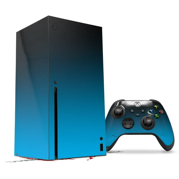 WraptorSkinz Skin Wrap compatible with the 2020 XBOX Series X Console and Controller Smooth Fades Neon Blue Black (XBOX NOT INCLUDED)