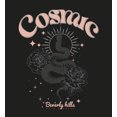 thumbnail image 2 of Cosmic Snake & Flowers Black Adult Long Sleeve Hoodie-Medium, 2 of 3