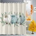 thumbnail image 2 of Shower Curtains for Bathroom-60"x72",Thanksgiving Watercolor Pumpkin on Linen Waterproof Bath Curtain Shower Curtain Set, 2 of 7
