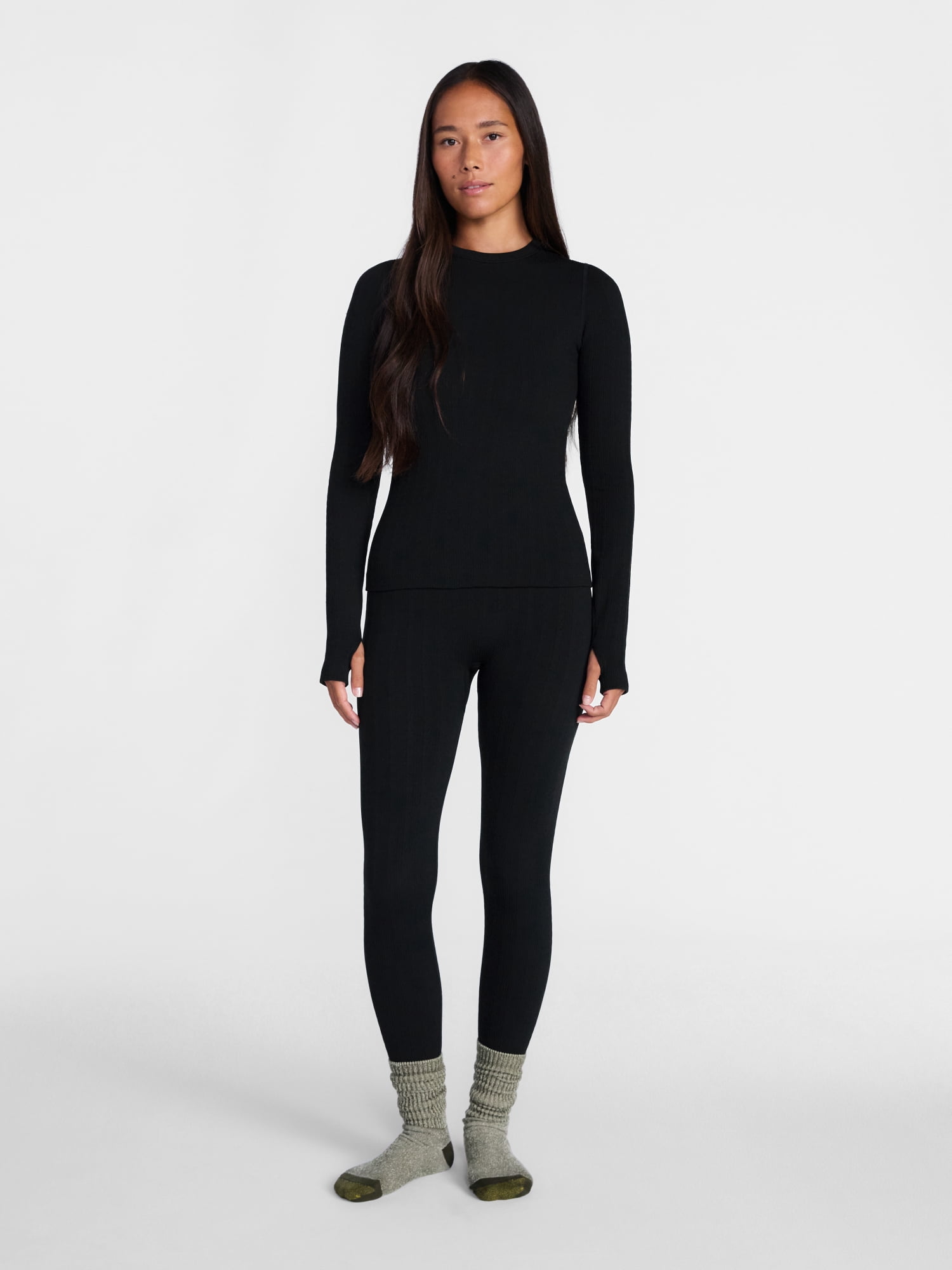 Ozark Trail Women’s Warmer Thermal Long Sleeve Seamless Fleece Top, Sizes XS-XXL