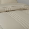 thumbnail image 5 of HIG 7‑Piece Bed in a Bag Comforter Set, Solid Light Beige Vertical Channel Quilted, Soft Microfiber All‑Season Bedding with Sheets & Pillow Shams, Queen Size, 5 of 8