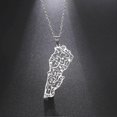 thumbnail image 1 of Lebanon Hollow Out Design Map Necklace for Women Men Liban Islam Letter Stainless Steel Necklaces Jewelry Birthday Party Gift, 1 of 5