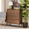 thumbnail image 6 of Baxton Studio Landis Mid-Century Modern Ash Walnut Finished Wood 4-Drawer Chest, 6 of 23