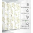 thumbnail image 3 of Shower Curtain for Bathroom Stall Boho Modern Cute Aesthetic Decorative Girly Waterproof Unique White and Gold Rose Girls Flower Design Teen Pretty Women Cortinas de Baño Bathtub 72 x72 Inch, 3 of 6