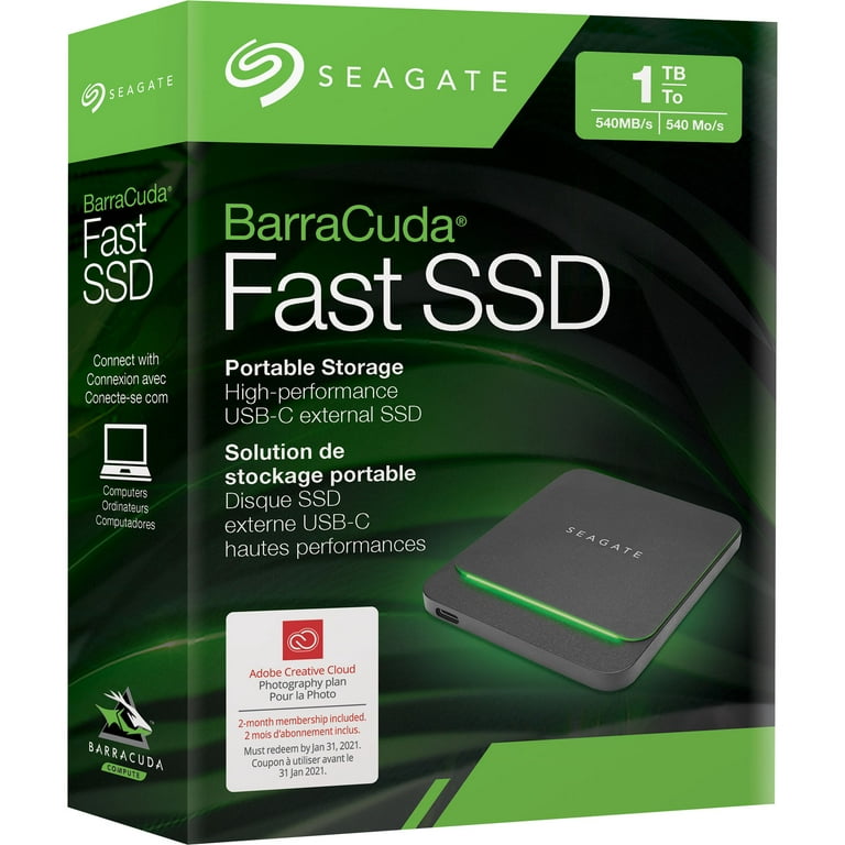 Seagate BarraCuda Fast SSD 1 To - Disque dur externe - Garantie 3