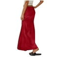 thumbnail image 6 of lcziwo Cotton Linen Skirts for Women Maxi Length Summer Skirts Drawstring Low Rise A-Line Casual Loose Flowy Beach Skirt 50 Percent off Sales Today Red S, 6 of 8