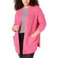 thumbnail image 1 of Style & Co. Womens Chenille Cardigan Sweater, Pink, Plus Size, 1X, 1 of 1