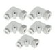 thumbnail image 1 of Conectores de aire de empuje a conexión de Bargains Únicos 5/32" 90 grados hembra rosca plástico metal M5 5 piezas tono blanco plateado, 1 of 1