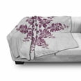 thumbnail image 3 of Purple Soft Flannel Fleece Throw Blanket, Autumn Vine Bridal Flower Bouquet Vintage Style Circle of Leaves Laurel Wreath, Cozy Plush for Indoor and Outdoor Use, 70" x 90", Violet White, by Ambesonne, 3 of 6