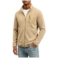 thumbnail image 2 of Men's Winter Warm Casual Jacket with Zipper Pockets Stand Collar Zip Up Golf Jackets Coat Windbreaker, 2 of 5