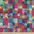 thumbnail image 2 of Geometric Fabric by the Yard, Fashion Themed Italian Grunge Modern Color Contrast Squares with Dots Art, Decorative Upholstery Fabric for Chairs & Home Accents, Multicolor by Ambesonne, 2 of 5