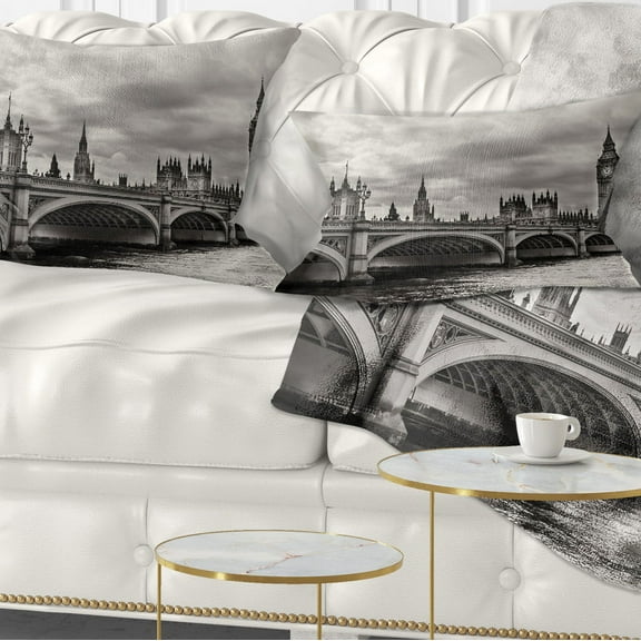 Designart Wonderful View of Westminster Bridge - Cityscape Throw Pillow - 12x20