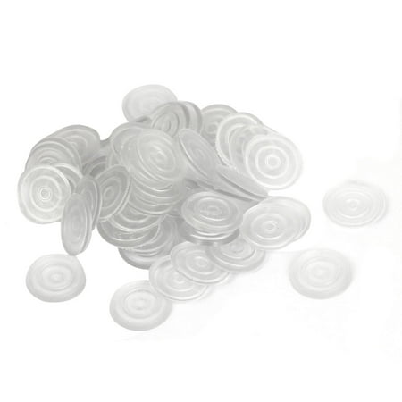 18mm Dia Round Clear Plastic Non-slip Glass Table Dash Mat Pad Cushion 50Pcs