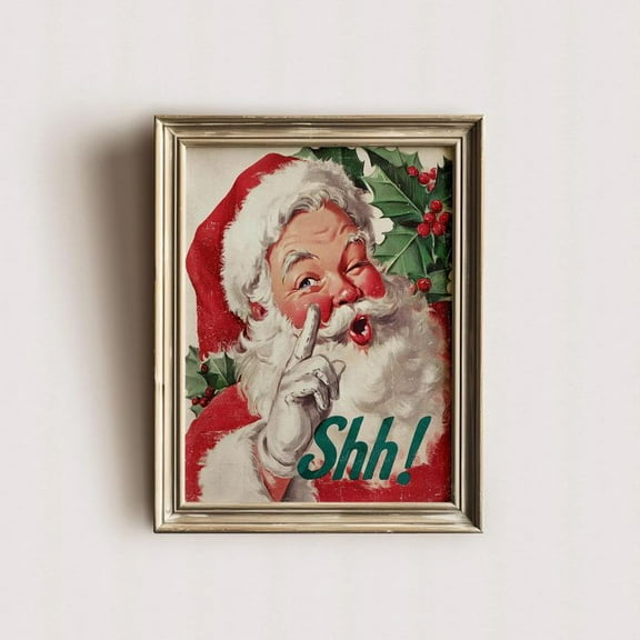 Retro Santa Claus Poster Vintage Father Christmas Poster, Size 24''x36''-Gategoo