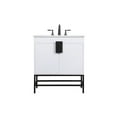 thumbnail image 3 of Elegant Decor Eugene 30" Aluminum MDF Single Bathroom Vanity in White, 3 of 8
