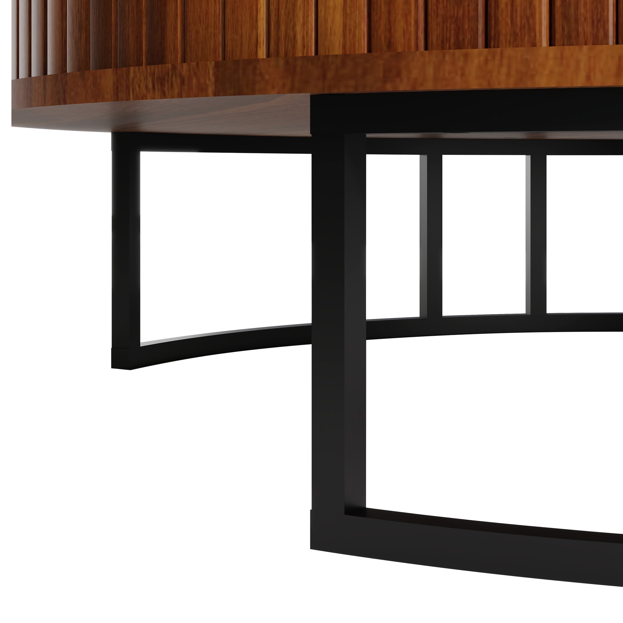 Coffee Table 31.5 Inch, Round Lift Top Center Table with Fluted Design and Hidden Storage, Mid-Century Modern Accent Table for Living Room, Walnut
