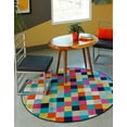 thumbnail image 3 of Unique Loom Azalea Collection Area Rug - Holly (3' Round Multi/Navy Blue), 3 of 9