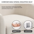 thumbnail image 3 of UIXE 360° Swivel Barrel Chair Set of 2 Curved Accent Chair Art Decor Style Round Club Arm Chair with Upholstered Seating for Home, Beige, 3 of 6