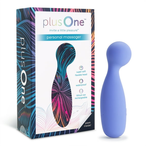 plusOne Vibrating Personal Soft Touch Massager, 10 Vibration Settings, Waterproof