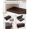 thumbnail image 6 of 30 Inches Storage Ottoman Bench with Wooden Legs, Faux Leather Folding Ottoman Foot Rest, Storage Bench for Living Room, Hallway & Bedroom, Brown, 6 of 7