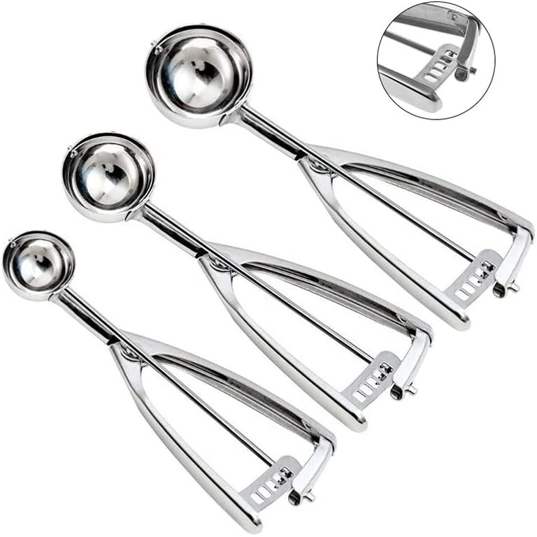  Small Cookie Scoop Set - 2 PCS Include 1 tsp / 2 tsp Cookie  Dough Scoops, Cookies Scoops for Baking, Made of 18/8 Stainless Steel, Good  Soft Grips, Quick Trigger Release: Home & Kitchen