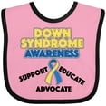 thumbnail image 3 of Inktastic Down Syndrome Awareness Support, Educate, Advocate Boys or Girls Baby Bib, 3 of 4