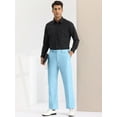 thumbnail image 5 of Unique Bargains Men's Dress Pants Slim Fit Flat Front Chino Business Wedding Suit Pants 28 Light Blue, 5 of 7