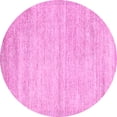 thumbnail image 1 of Ahgly Company Indoor Round Solid Pink Modern Area Rugs, 8' Round, 1 of 4