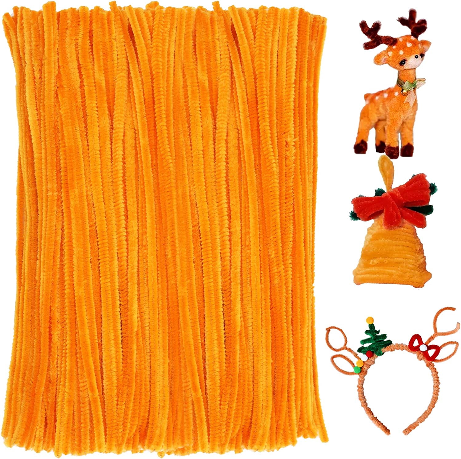 150 Christmas Pipe Cleaners - Red, Green & White Chenille Stems For Crafts & Decorations