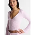 thumbnail image 3 of No Boundaries Ribbed Ballet Top and Flare Pants Set, 2 Piece, Women's XXS-XXL, 3 of 4