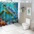 thumbnail image 7 of Orinice  Turtle Shower Curtain Ocean Animal Turtle Coral Seaweed Underwater Wold Tropical Fish Sea Biological Marine Life Blue Bathroom Decor Curtain with Hooks, 36x72, 7 of 7