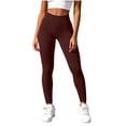 thumbnail image 2 of Yoga Ribbed Leggings for Women High Waisted Tummy Control Butt Lifting Workout Gym Athletic Pants Women's Casual Straight Leggings Pants, 2 of 7