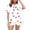 110White320, variant on MEZZALL Women Pajama Sets Heart Bow Printed Home Wear Loose Comfortable Casual Short Sleeve Lapel Button Shirts Tops With Shorts 2 Piece Trendy Sleepwear