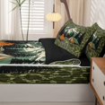 thumbnail image 4 of catabedysis Rustic Camo Camping Zipper Full Size Comforter Sets with Fitted Sheet and 2 Pillowcases,Vintage Camouflage Print Zipper Bedding Set For Boys,Green,Black Reversible,4 Pieces, 4 of 7