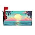 thumbnail image 2 of Fotbe Retro Palm Beach Sunset Mailbox Covers Post Letter Box Cover Garden Decor Standard Size-25.5x21 in, 2 of 9