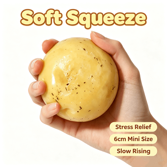Stress Relief Squishies Stress Ball, Squeeze Fidget Toy, Anxiety Relief Potato Mash Tool, Rubber, 2.4in, 1pc