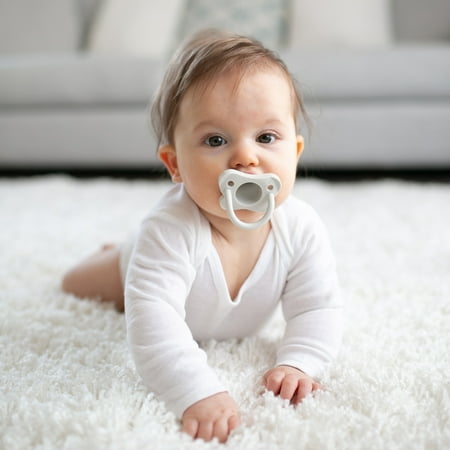 Dr. Brown's HappyPaci 100% Silicone Pacifier 0-6m, BPA Free, Cool Gray, Green, Ecru, 3 Pack