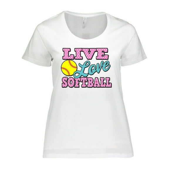 Inktastic Live Love and Softball Women's Plus Size T-Shirt