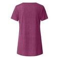 thumbnail image 4 of XMMSWDLA Women's Short Sleeve Scoop Neck Button Side T Shirts Loose Fitting Tunic Solid Color Tops Blouse Womens T Shirts, 4 of 5