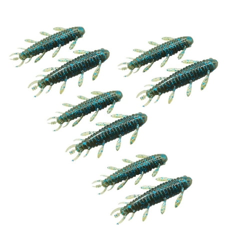 8Pcs Fishing Grub Baits Lures Wacky Bass Trout Worms Lures Worms Fishing Lures