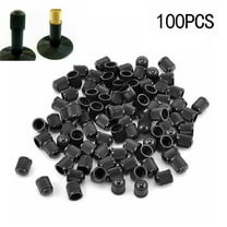 100*Black Plastic Tire Wheel Rims Stem Air Valve Cap Cover for Car Truck Bike