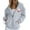 Grey, variant on Women's Canada Print Hooded Sweatshirt, Fashion Casual Oversized Pullover with Drawstring Hood and Front Zipper, Lightweight Breathable Streetwear Jacket for Fall Winter Seasons Pink L