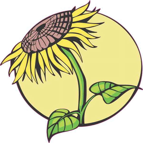 4in x 4in Sunflower Sticker Vinyl Cup Decal Floral Vehicle Bumper Decals