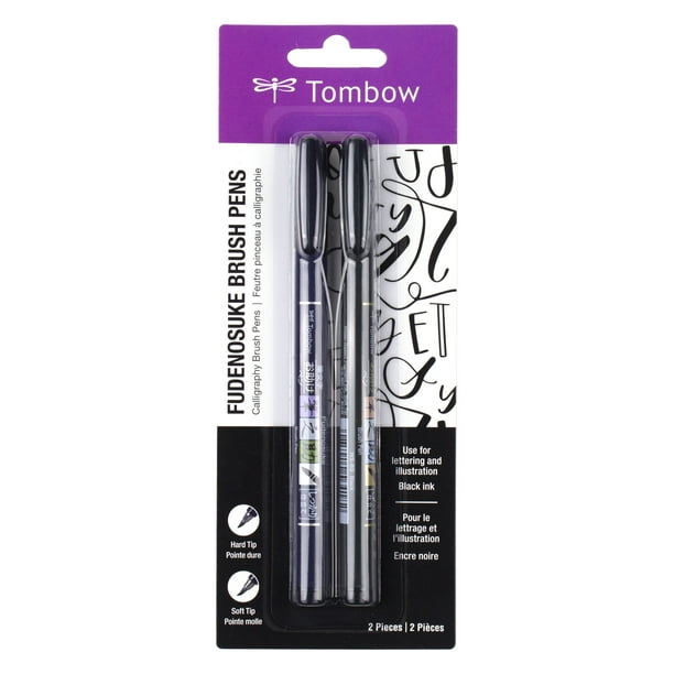 keuken Ontcijferen Vouwen Tombow Fudenosuke Brush Pens, Hard and Soft Tip Brush Pens, Black, 2 Pack -  Walmart.com