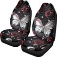 thumbnail image 7 of FOR U DESIGNS Butterfly Rose Pearl Print Car Seat Covers Breathable 2 Pcs Front Interior Sets Replacement Auto Seat Protector Car Accessories Decor Universal Fit Most Vehicles, 7 of 7