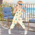 thumbnail image 4 of Girls' Jumpsuits Rompers Summer Casual Sleeveless Rompers With Pockets Spaghetti Strap Romper Sandcastles and Crabs Pattern 4T, 4 of 7